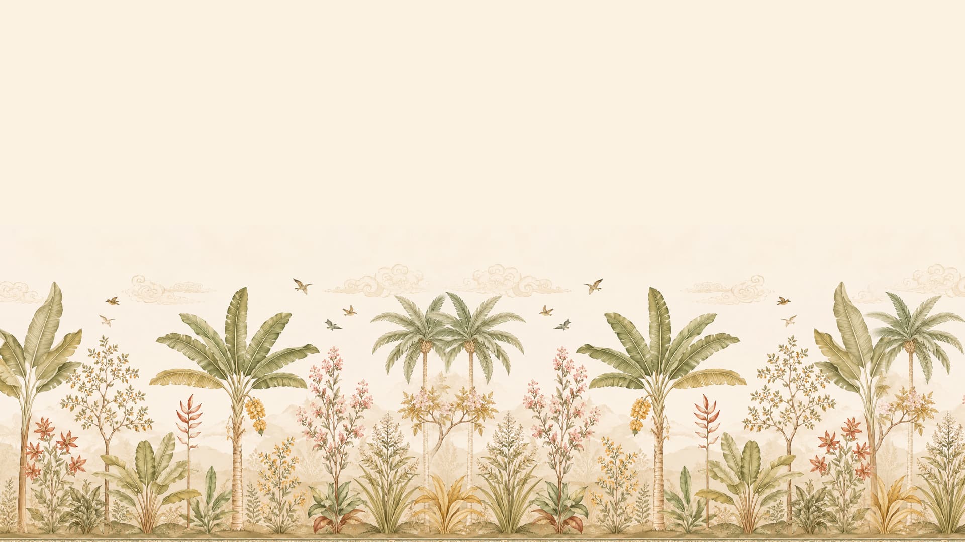 Botanical wallpaper footer artwork